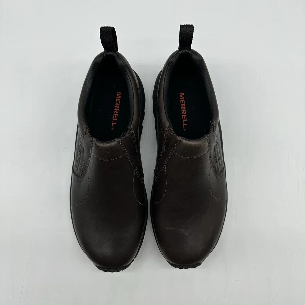 Merrell Jungle Moc 2 Espresso Brown Leather Slip-On Shoes Men's Size 7.5 NWOB